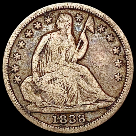1838 Seated Liberty Dime NICELY CIRCULATED