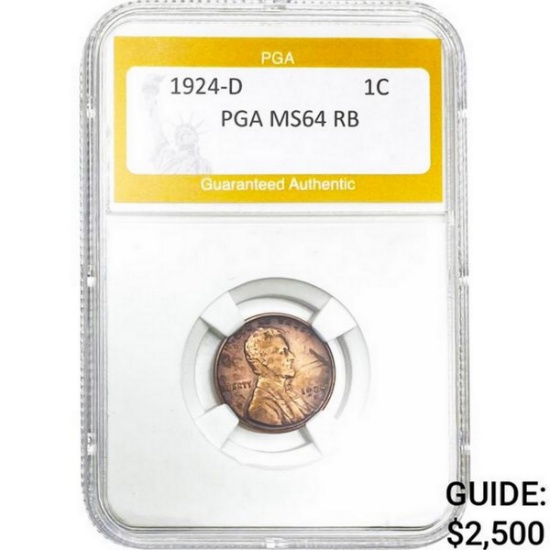 1924-D Lincoln Wheat Cent PGA MS64 RB