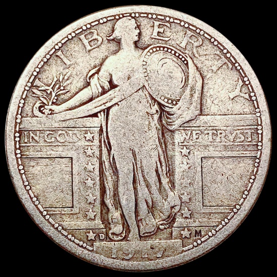1917-D T1 Standing Liberty Quarter NICELY CIRCULATED