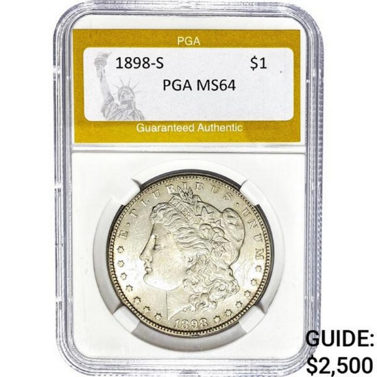 1898-S Morgan Dollar PGA MS64 SILVER