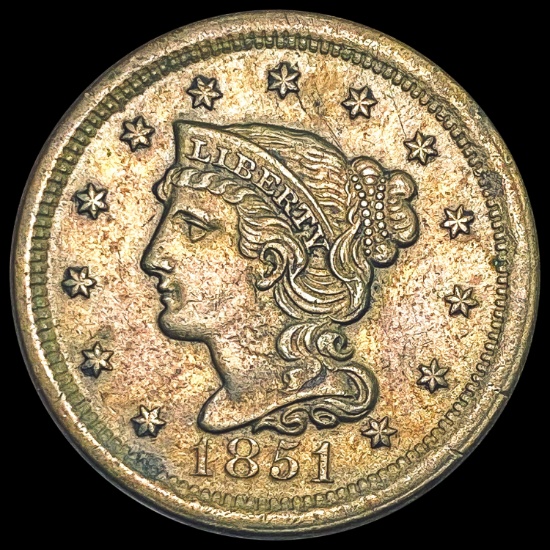 1851 Braided Hair Large Cent CLOSELY UNCIRCULATED