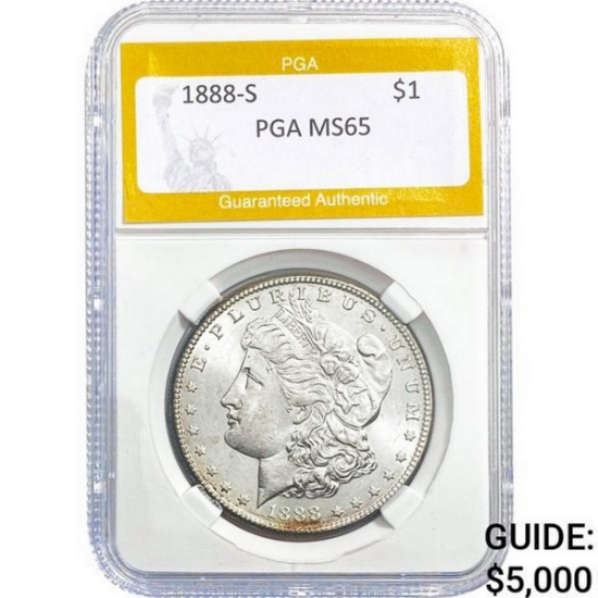 1888-S Morgan Dollar PGA MS65 SILVER
