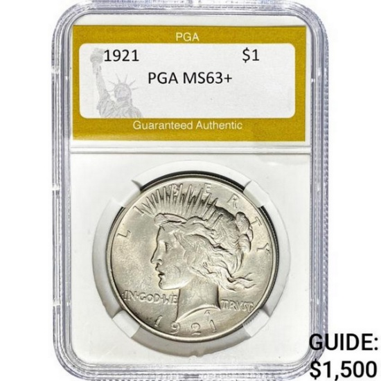 1921 Peace Dollar MS63+ SILVER