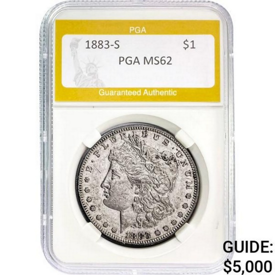 1883-S Morgan Silver Dollar PGA MS62