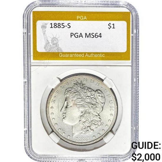 1885-S Morgan Silver Dollar PGA MS64
