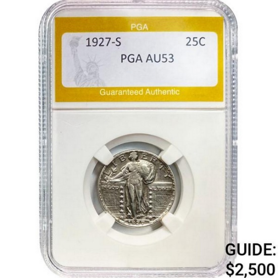 1927-S Standing Liberty Quarter PGA AU53