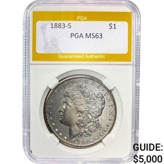 1883-S Morgan Dollar PGA MS63 SILVER