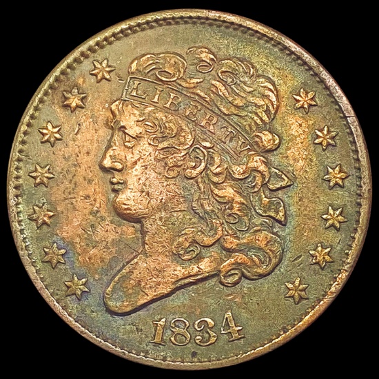 1834 Classic Head Half Cent NEARLY UNCIRCULATED