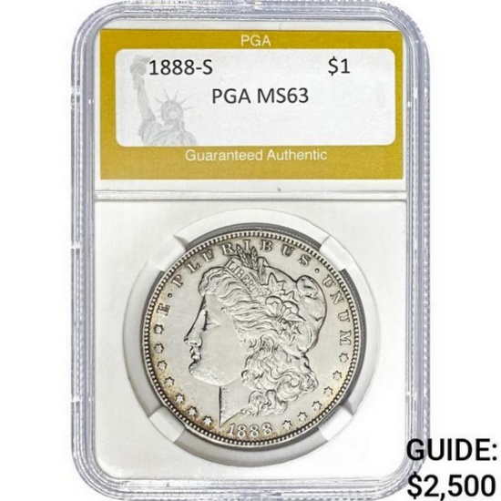 1888-S Morgan Silver Dollar MS63