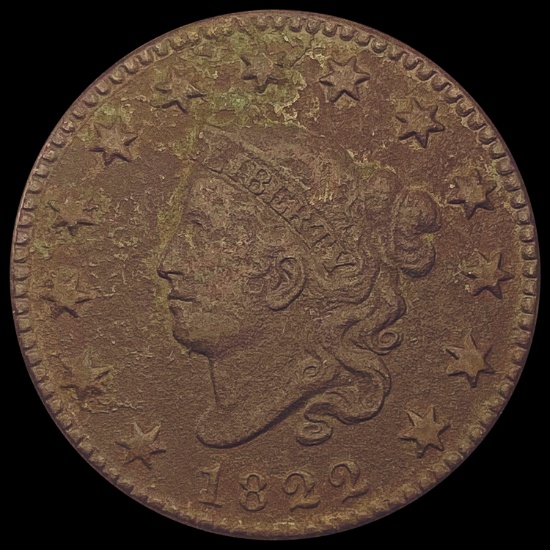 1822 Coronet Head Large Cent CLOSELY UNCIRCULATED