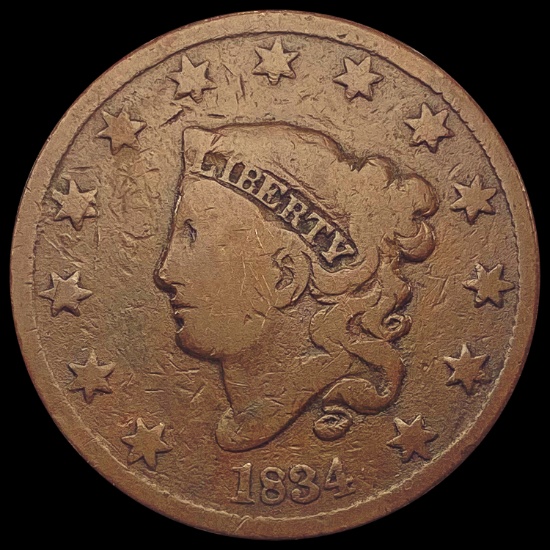 1834 Coronet Head Large Cent NICELY CIRCULATED