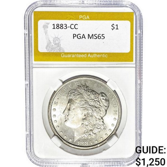 1883-CC Morgan Silver Dollar PGA MS65