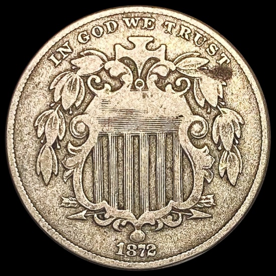 1872 Shield Nickel NICELY CIRCULATED