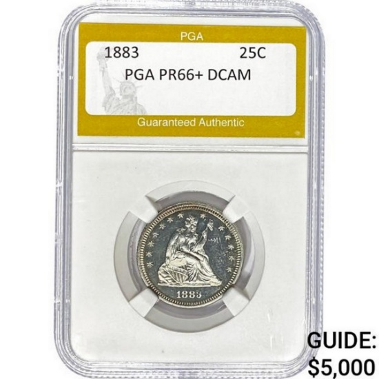 1883 25C Seated Liberty Quarter PR66+ DCAM