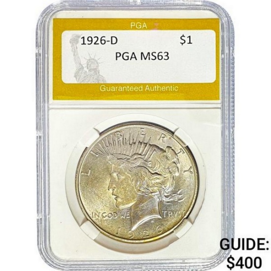 1926-D Peace Dollar PGA MS63 SILVER