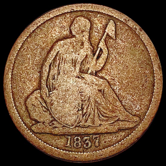 1837 Seated Liberty Dime LIGHTLY CIRCULATED