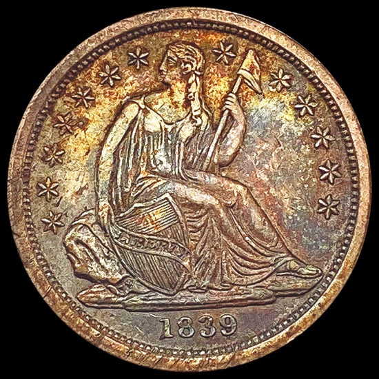 1839 Seated Liberty Dime NEARLY UNCIRCULATED