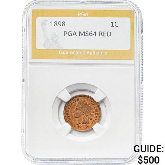 1898 1C Indian Head PGA MS64 RED