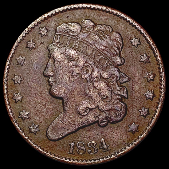 1834 Coronet Head Large Cent LIGHTLY CIRCULATED