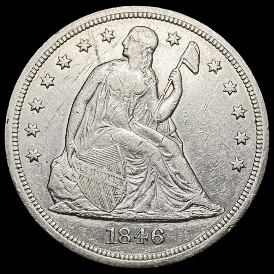 1846 Seated Liberty Dollar CLOSELY UNCIRCULATED CLOSELY UNCIRCULATED