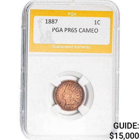 1887 1C Indian Head PGA PR65 CAMEO