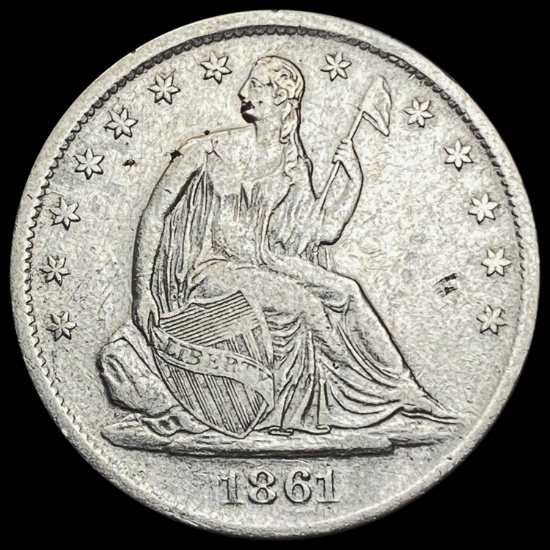 1861-S Seated Liberty Half Dollar CLOSELY UNCIRCULATED