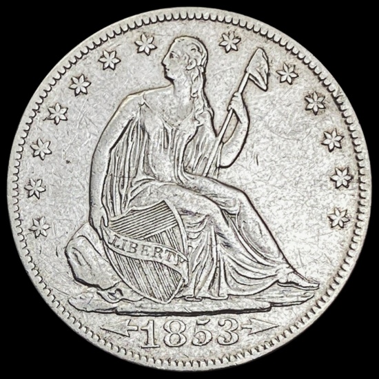 1853-O Arrows/Rays Seated Liberty Half Dollar NEARLY UNCIRCULATED
