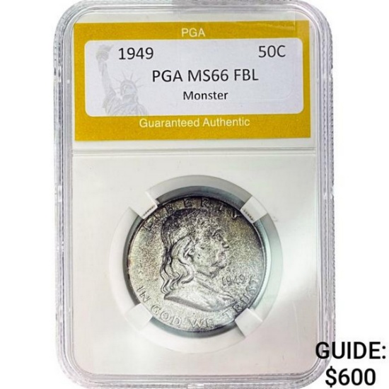1949 Franklin Half Dollar PGA MS66 FBL Monster
