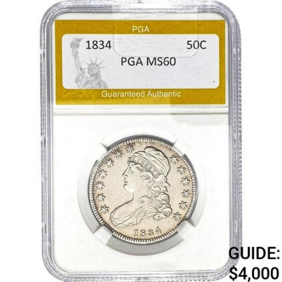 1834 Capped Bust Half Dollar PGA MS60