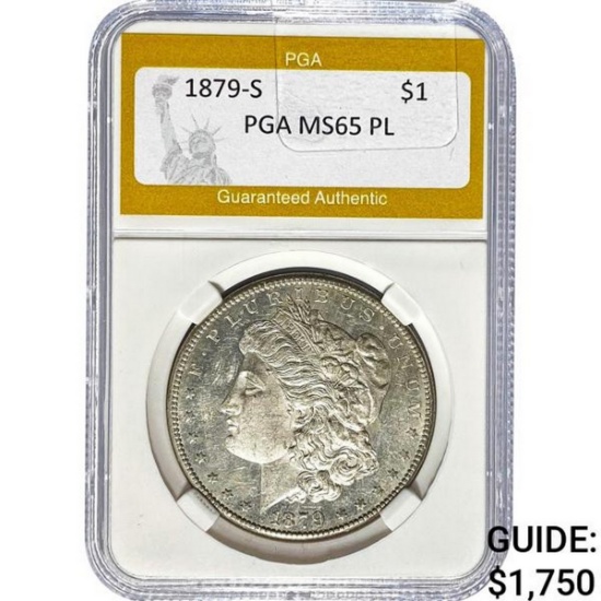 1879-S Morgan Dollar PGA MS65 PL SILVER