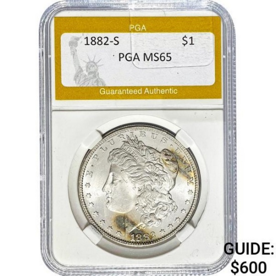 1882-S Morgan Dollar PGA MS65 SILVER
