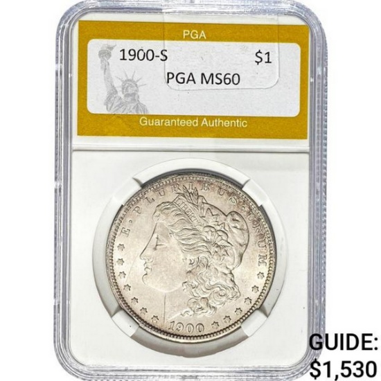 1900-S Morgan Dollar PGA MS60 SILVER