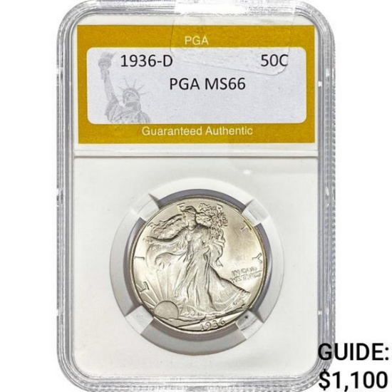 1936-D Walking Liberty Half Dollar PGA MS66
