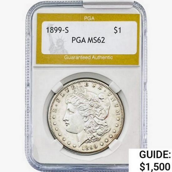 1899-S Morgan Silver Dollar PGA MS62