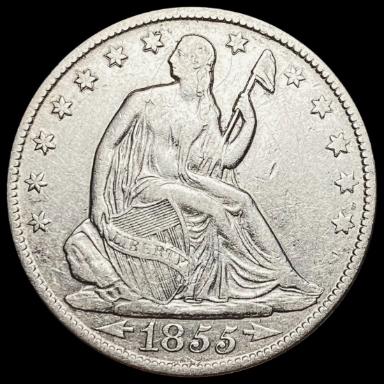 1855-O Arrows Seated Liberty Half Dollar LIGHTLY CIRCULATED