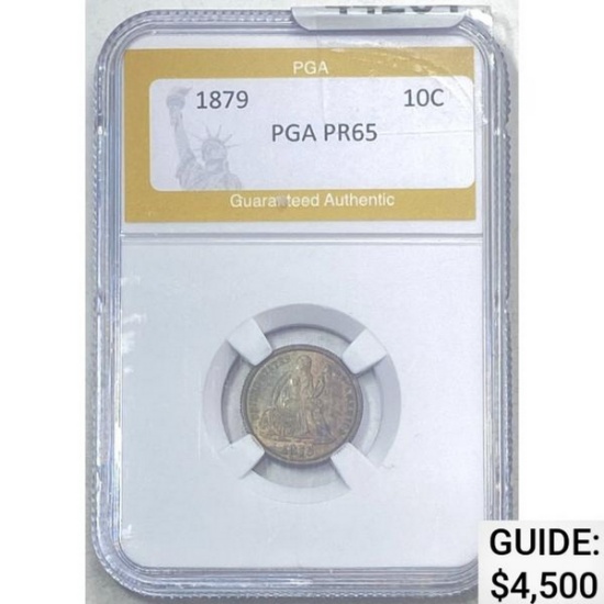 1879 10C Seated Liberty PGA PR65