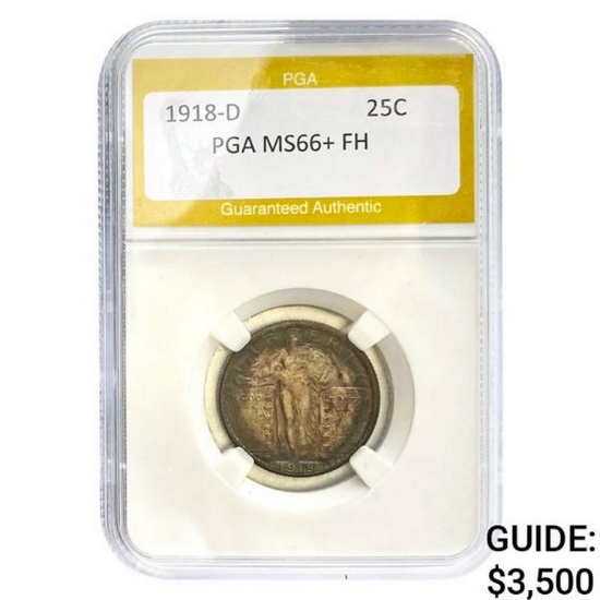 1918-D Standing Liberty Quarter PGA MS66+ FH