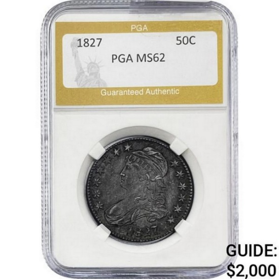 1827 Capped Bust Half Dollar PGA MS62