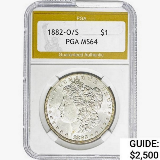 1882-O/S Morgan Silver Dollar PGA MS64