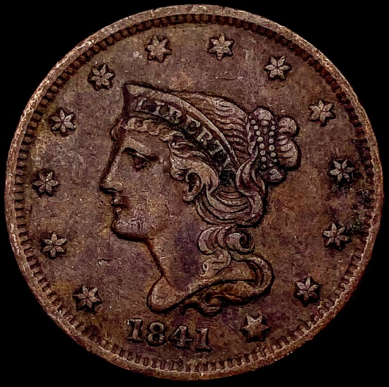 1841 Braided Hair Large Cent NEARLY UNCIRCULATED