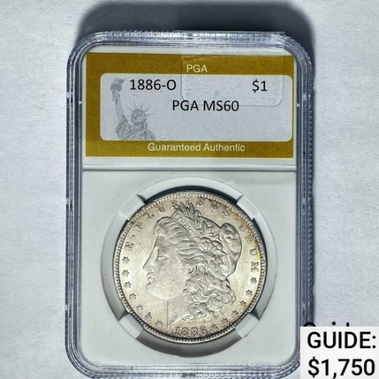 1886-O Morgan Silver Dollar PGA MS60