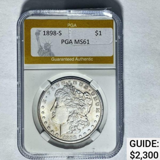 1898-S Morgan Silver Dollar PGA MS61