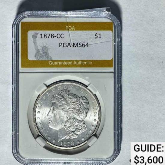 1878-CC Morgan Silver Dollar PGA MS64
