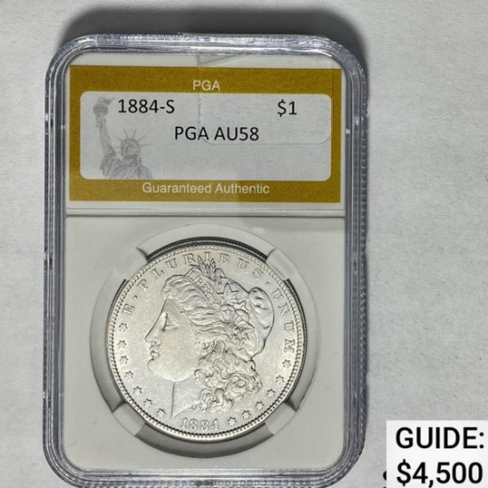1884-S Morgan Silver Dollar PGA AU58