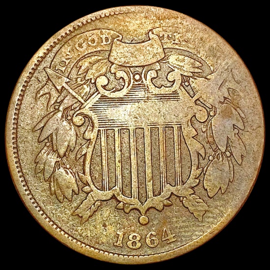 1864 Sm. Motto Two Cent Piece LIGHTLY CIRCULATED