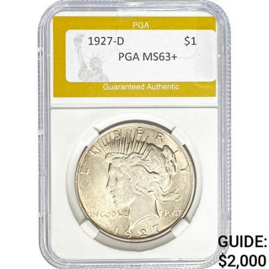 1927-D Peace Silver Dollar PGA MS63+