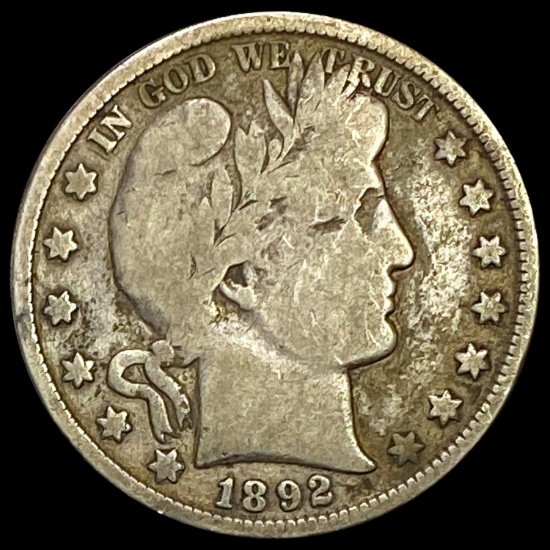 1892 Barber Half Dollar NICELY CIRCULATED