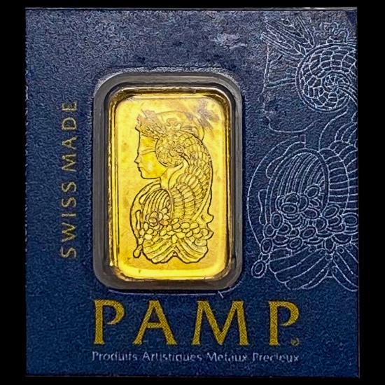 This is a PAMP Suisse 1g Gold Bar 999.9 UNCIRCULAT UNCIRCULATED