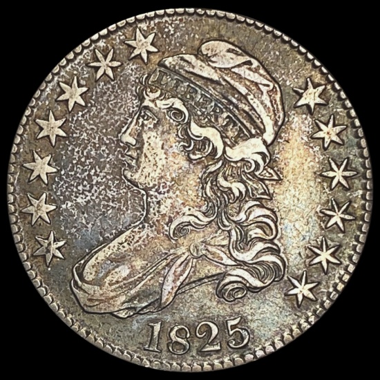 1825 Capped Bust Half Dollar LIGHTLY CIRCULATED
