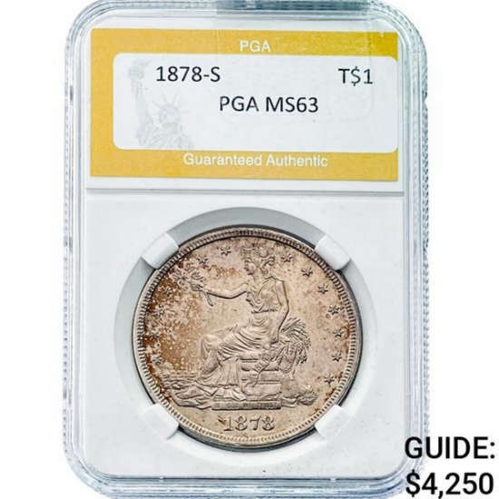 1878-S Silver Trade Dollar PGA MS63